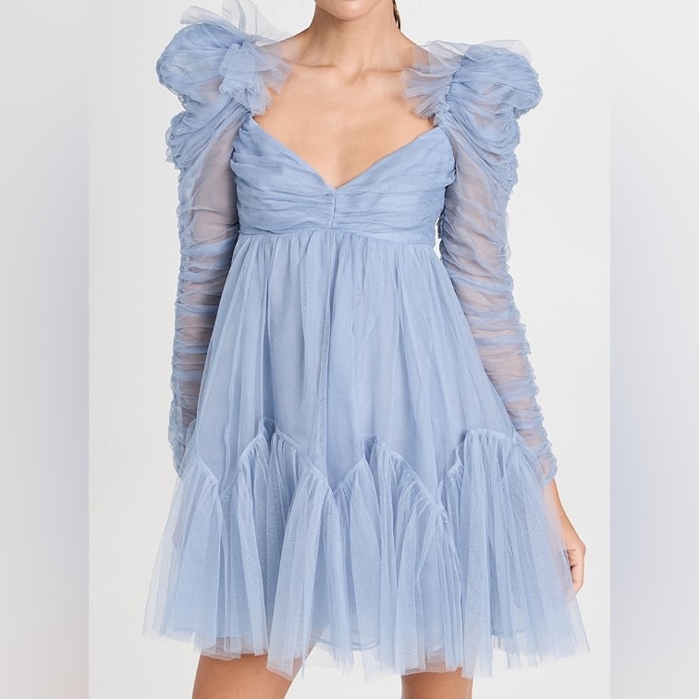 Zimmermann tulle ruched mini dress